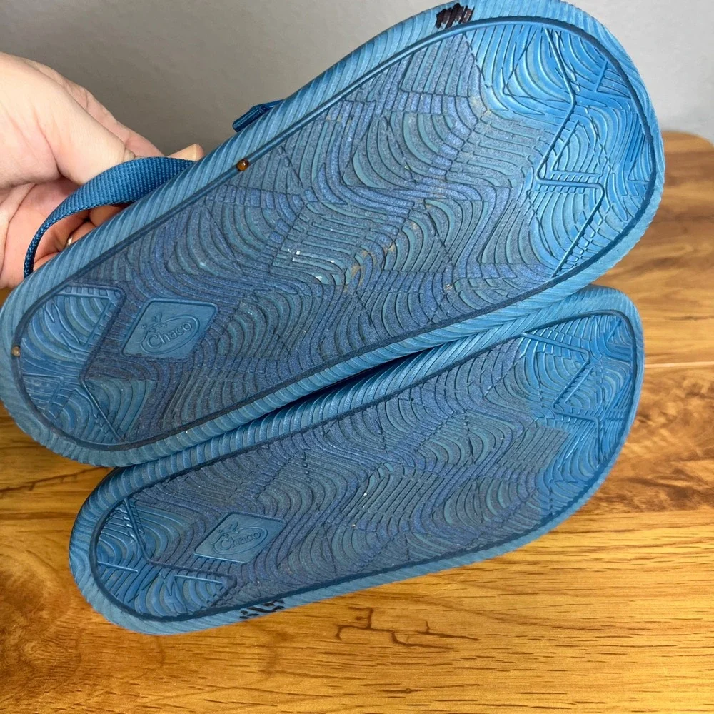 Chaco Chillos Sport Sandals Kids Size‎ 3 Ocean Blue Adjustable Strap Water Shoes